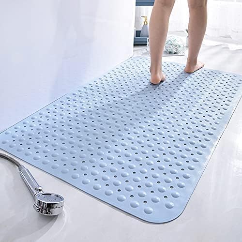Stafeny Non-Slip Shower Mat for Inside the Non-Slip Anti-Mould Rubber Shower Mat (Blue, 90 x 60 cm (Rectangular))