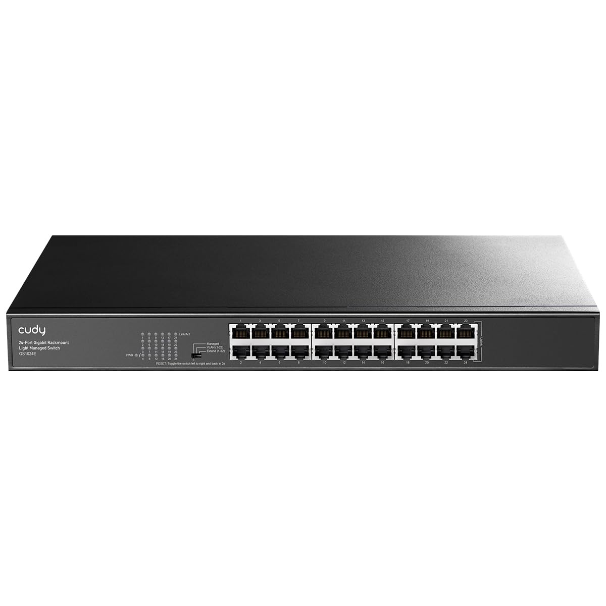 Cudy GS1024E 24 Port Light Smart Managed Gigabit Switch, Plug & Play, Sturdy Metal, Shielded Ports QoS, VLAN, IGMP LAG, Rack-Mountable Steel Case
