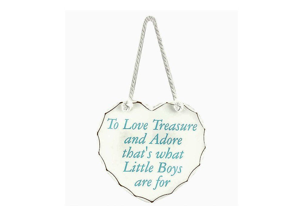 Heart Shaped Plaue "To Love Treasure and Adore that's what Little Boys are for'