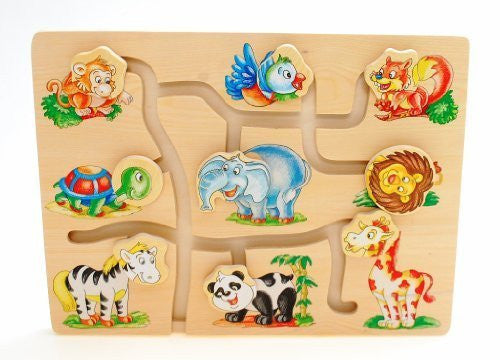 Childrens Kids Wooden Match The Head Animals Game Puzzle Toys Educational Fun