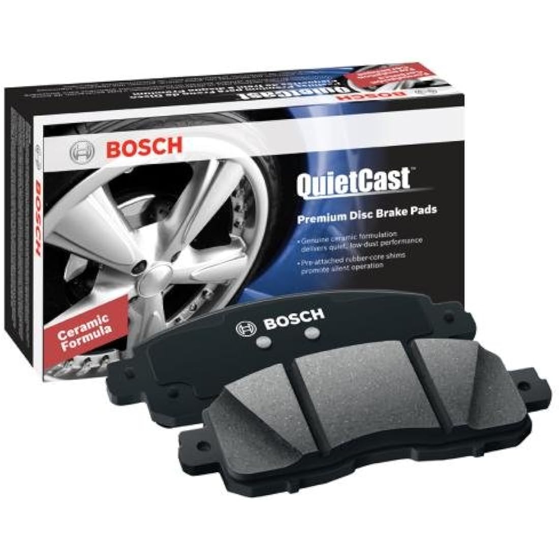 BOSCH BC1401 QuietCast Premium Ceramic Disc Brake Pad Set - Compatible with Select Toyota Venza; FRONT