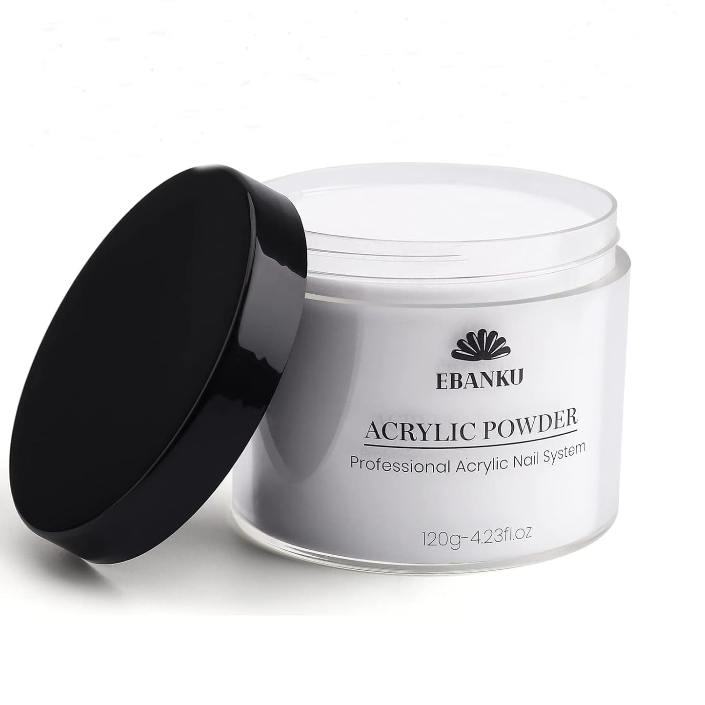 120g/4.23oz Clear Acrylic Powder, EBANKU Acrylic Powder Large Capacity Professional Acrylic Nail Powder for Nail Acrylic Extension, Nail Carving,