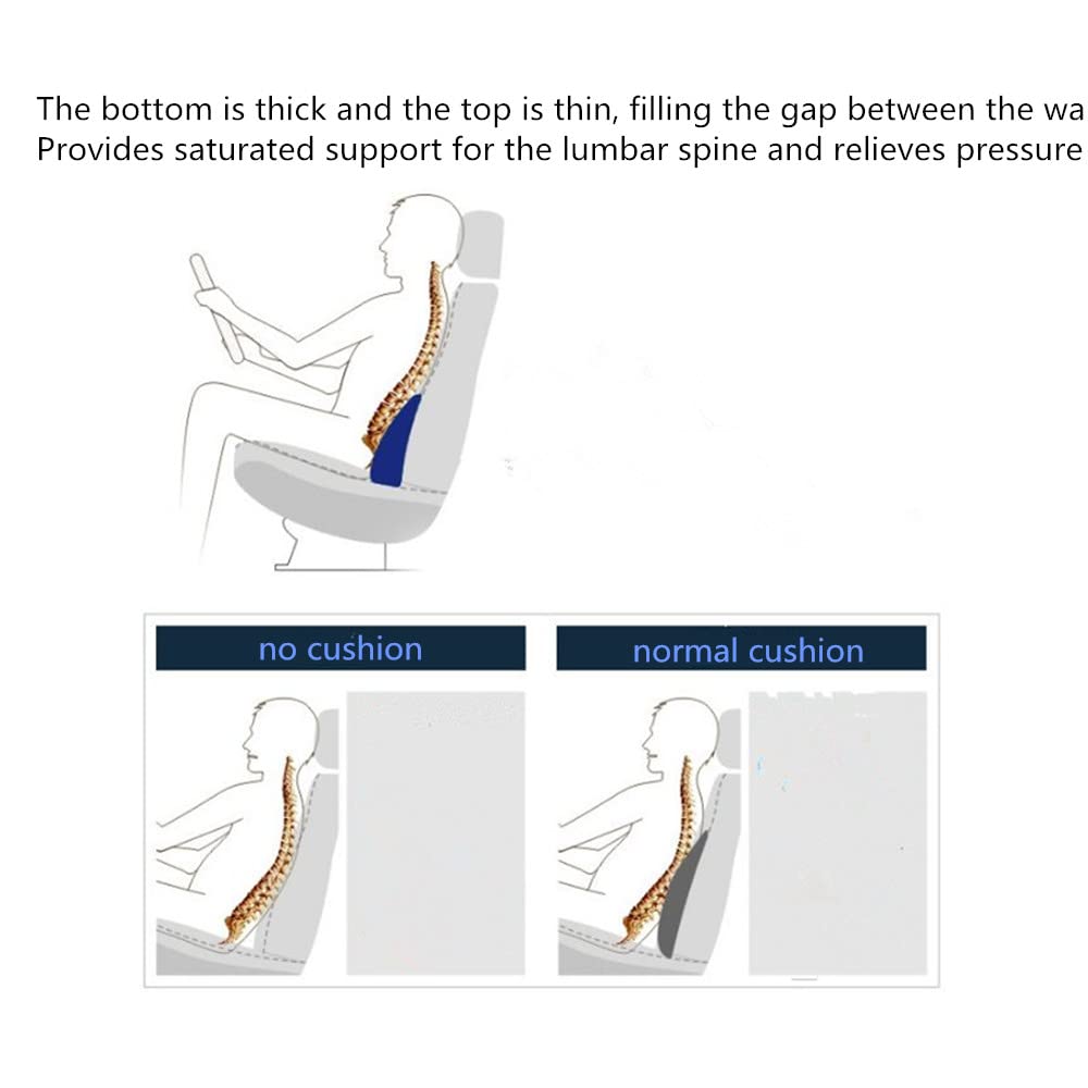 HUARXUNEG Comfortable lumbar support pillow with ergonomic design and memory foam, back support for back pain relief, suitable for office chairs