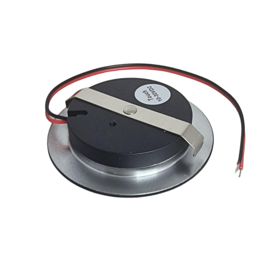 MARVIX 4 x LED 12V Spot Lights Touch Controlled ON/OFF Switch Dimmable Caravan Motorhome Boat Black Downlights Warm White 3000k