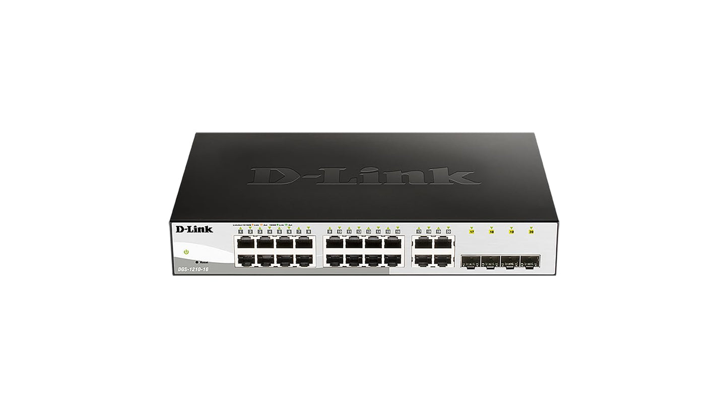 D-Link DGS-1210-16 16-Port Gigabit Smart Managed Switch with 4 SFP Ports (Fanless) IEEE 802.3az Energy Efficient Ethernet, D-Link Green 3.0