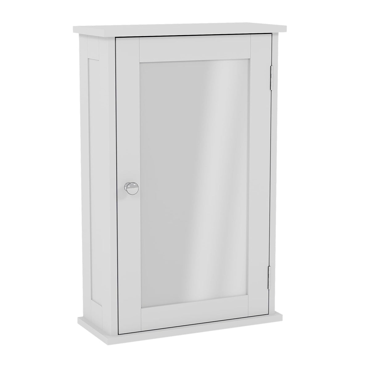Bath Vida Bathroom Cabinet Single Mirrored Door Wall Mounted, White