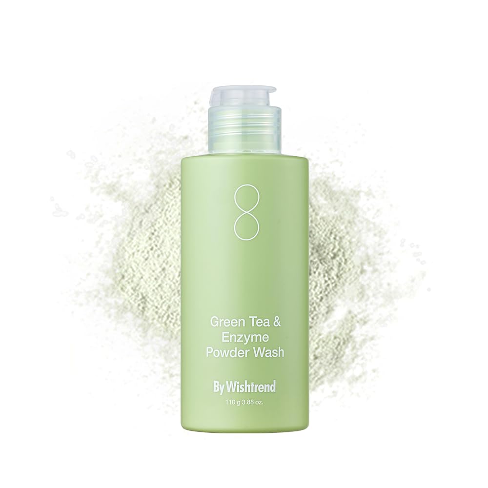 BY WISHTREND Green Tea & Enzyme Powder Face Wash, All-in-one, Hydrating daily facial cleanser and Gentle exfoliator for pores and blackheads (3.88