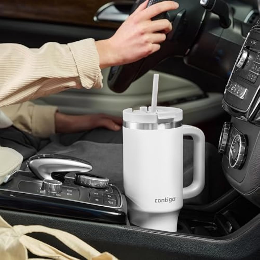 Contigo Streeterville Tumbler 1200 ml with Handle, Stainless Steel Vacuum Insulated Water Bottle with Straw and Lid, Cold for 29 Hours, Travel Mug, Thermal Flask, BPA Free