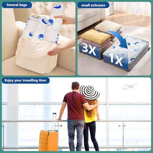 SZO Vacuum Storage Bags for Clothes with Electric Pump, 16-Pack(4 Jumbo, 4 Large, 4 Medium, 4 Small), Vacuum Bags for Duvets, Mattresses, Blankets,