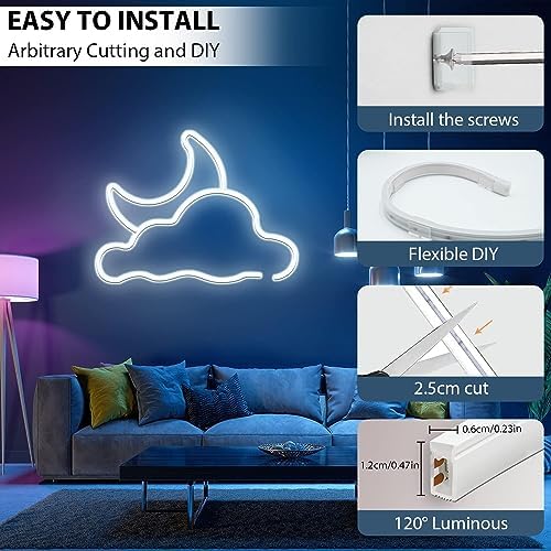 Lucienstar White LED Strip Lights - 24v Cool White Dimmable Neon Light Strip, 10M IP67 Waterproof Strip Lights,Flexible Neon Strip Light for Home Decor (Power Adapter Included)