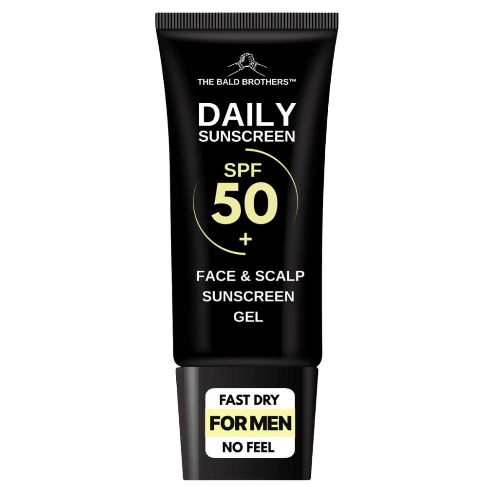 The Bald Brothers Bald Head Care for Men | Everyday Face & Scalp Care | Matte, No Grease, Vegan | Daily Scalp Sunscreen Fragrance Free - SPF 50+