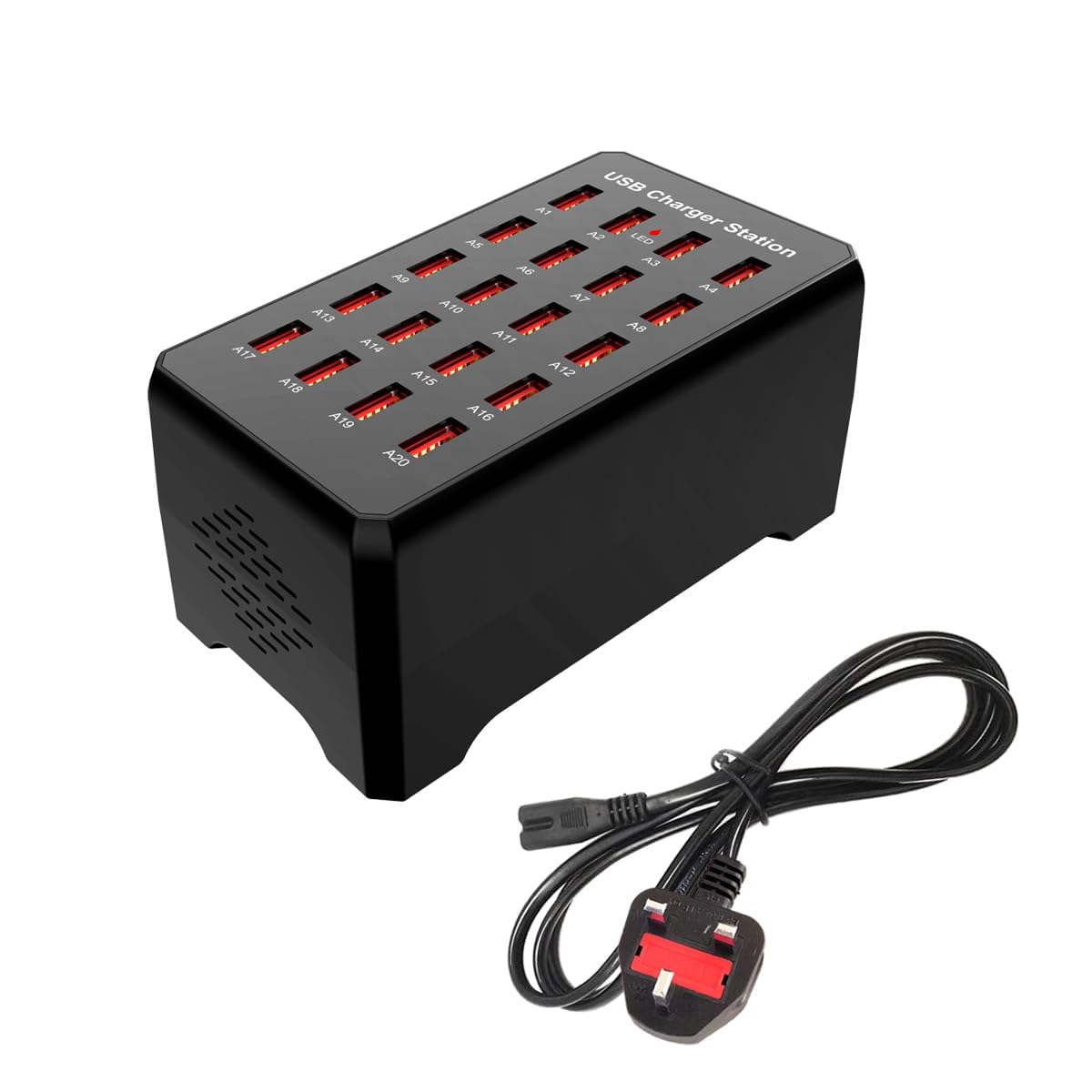 Balabaxer USB Charger station,20-port 100W/20A Multiple USB Charging Station,Multi Ports Charger Charging for Smartphones?tablets?and other usb