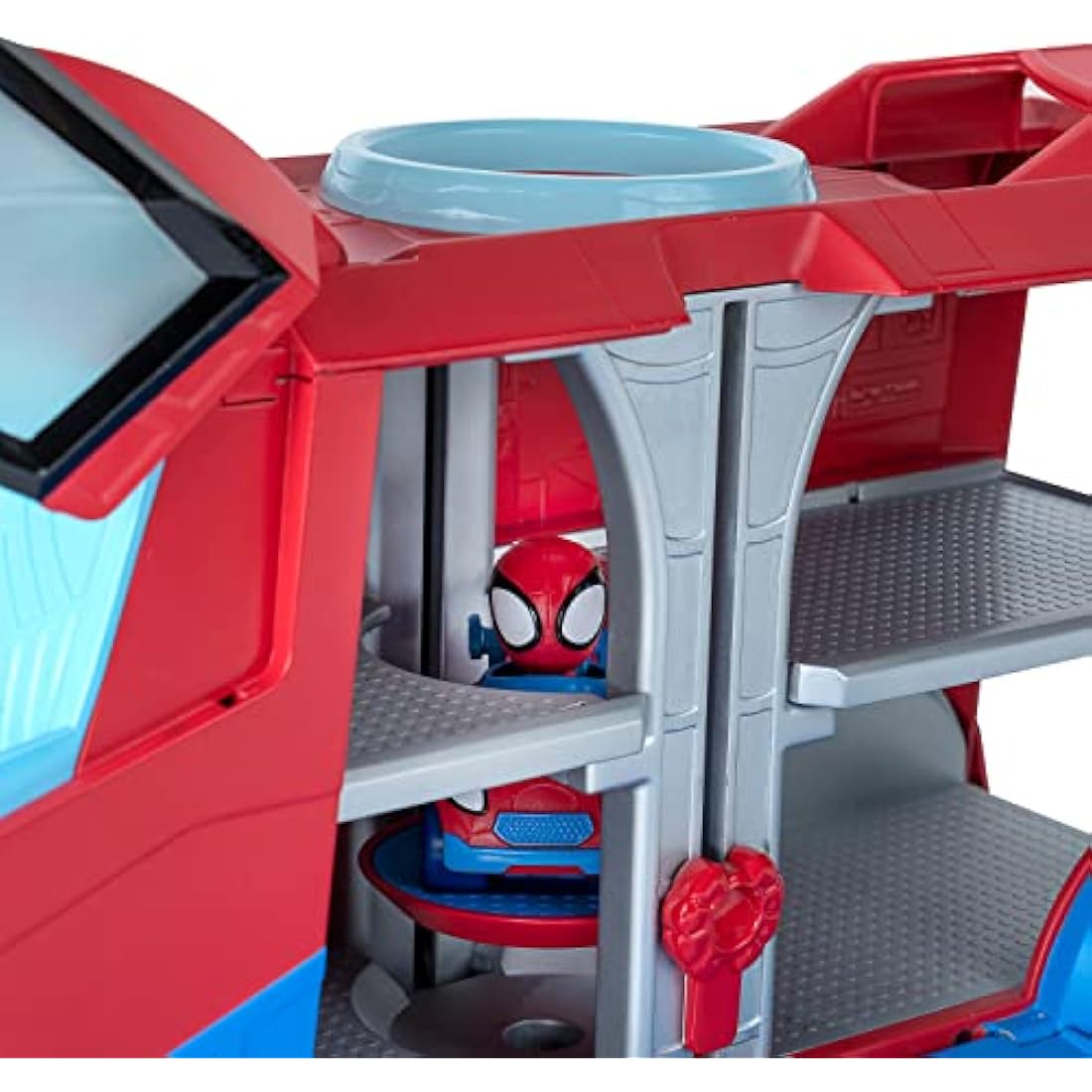 SPIDEY AND HIS AMAZING FRIENDS Marvel's Web Transporter Feature Vehicle, Lights & Sounds-Includes 2 Amazing Minis: Spidey and Miles Morales: Spider-Man