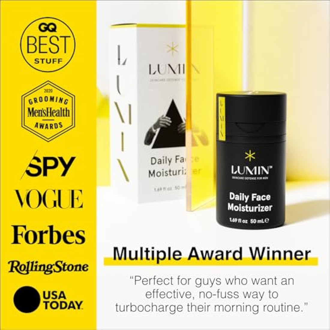 Lumin - Daily Face Moisturizer for Men - Mens Face Lotion, Men's Skin Care, Ideal for normal & combination skin, 50ml, 1-Pack