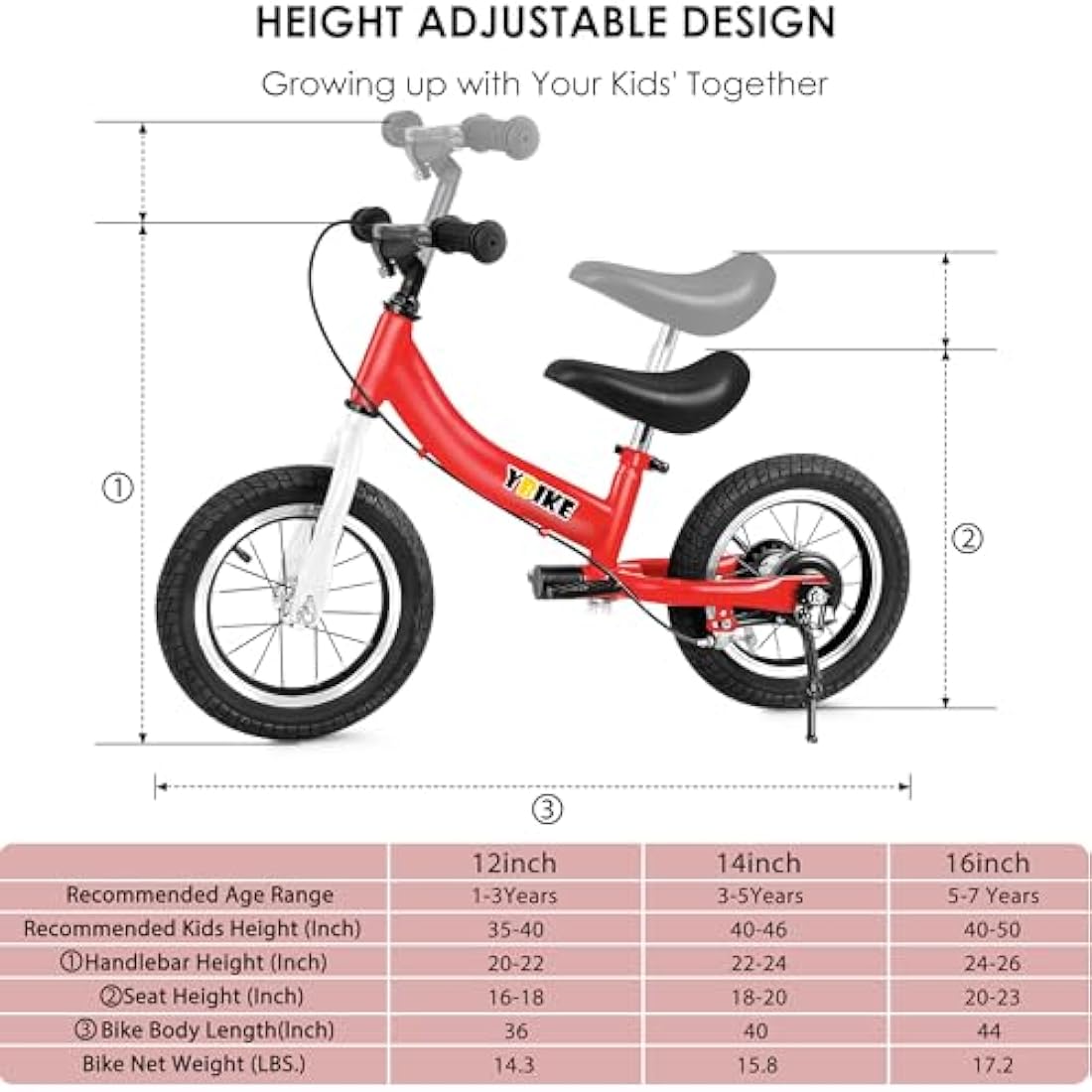 YBIKE Balance Bike 2 in 1,The Dual Use of a kids' Balance Bikes and Kids Bike, for 2 3 4 5 6 7 Years Old -12 14 16 Inches with Training Theory, Brake, Pedal