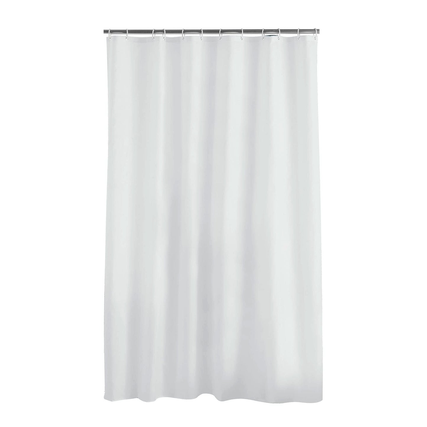 Douceur d'Int?rieur Essencia Shower Curtain with Hooks, Polyester, polyester, white, 180 x 200 cm