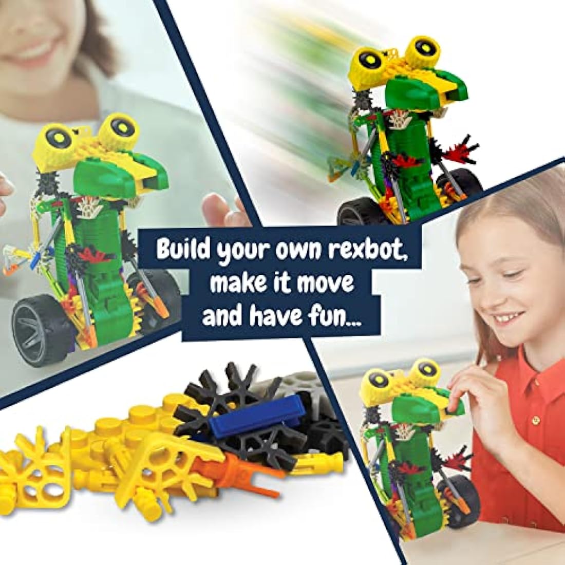 Science4you Robotics Rexbot - Robot Building Toy for Kids Age 8-14, Kit with 106 pieces to Build Your Own Robot and Make it Move, Science Kit and STEM Toy for Kids 8+ years old