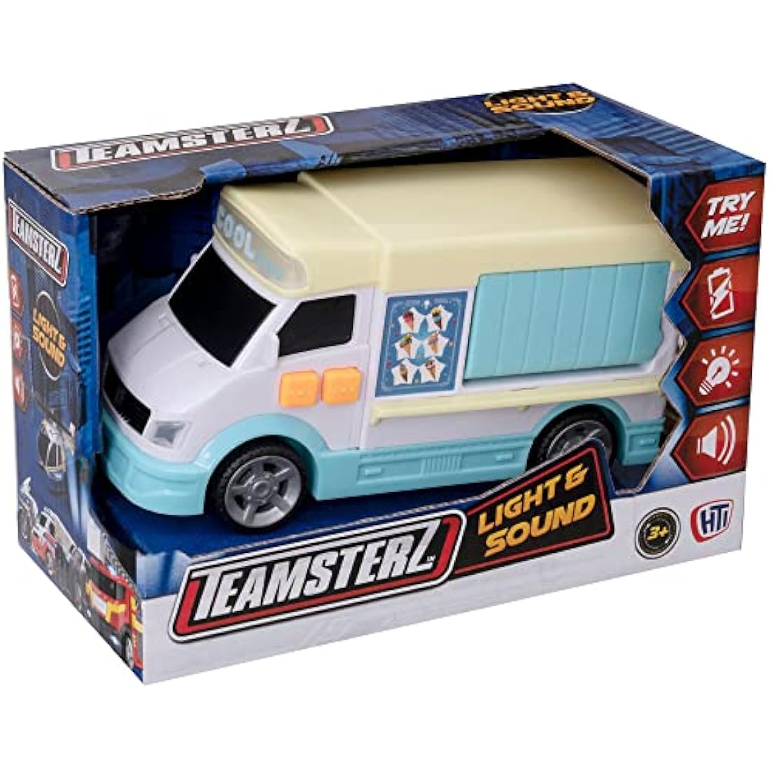 Teamsterz Mighty Machines Small Ice Cream Van Toy | Light And Sound Childrens Sweetie Ice Cream Truck For Kids | Kid's Play Figures And Vehicles Toy Car Set | Suitable For Ages 3+