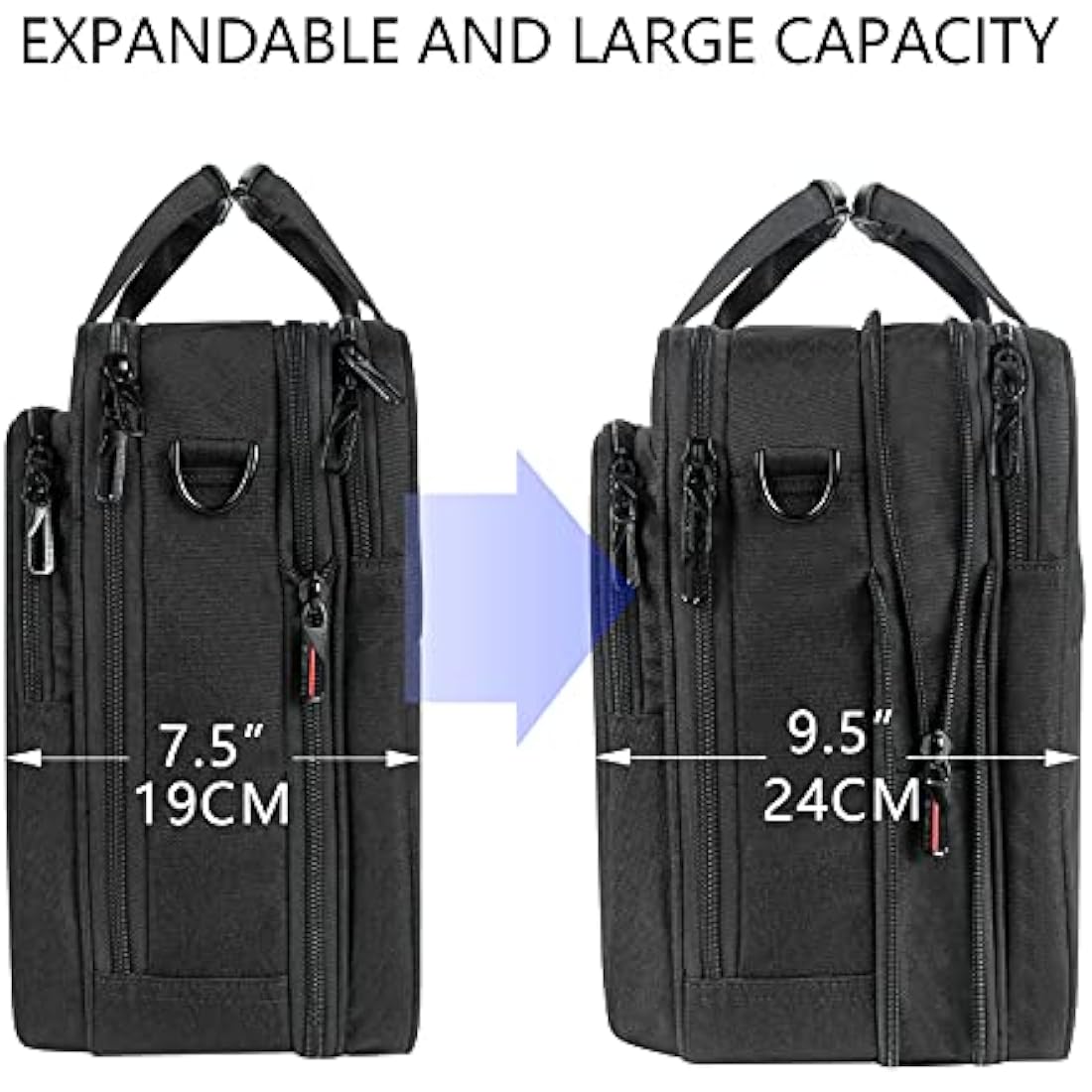 VANKEAN Laptop Briefcase for Men Women, Fits Up to 17.3 Inch Laptops Premium Shoulder Bag with Strap Expandable Messenger Bag, Water-Repellent Laptop Case Computer Bag for Travel/Business/School
