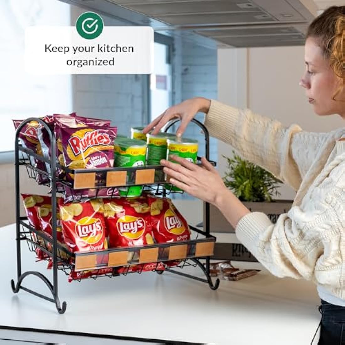 Candy Display Rack | Stackable Candy Organiser | Snack Organiser For Countertop | Snack Display Shelf And Chip Rack For Shops | Snack Stand For Office or Home