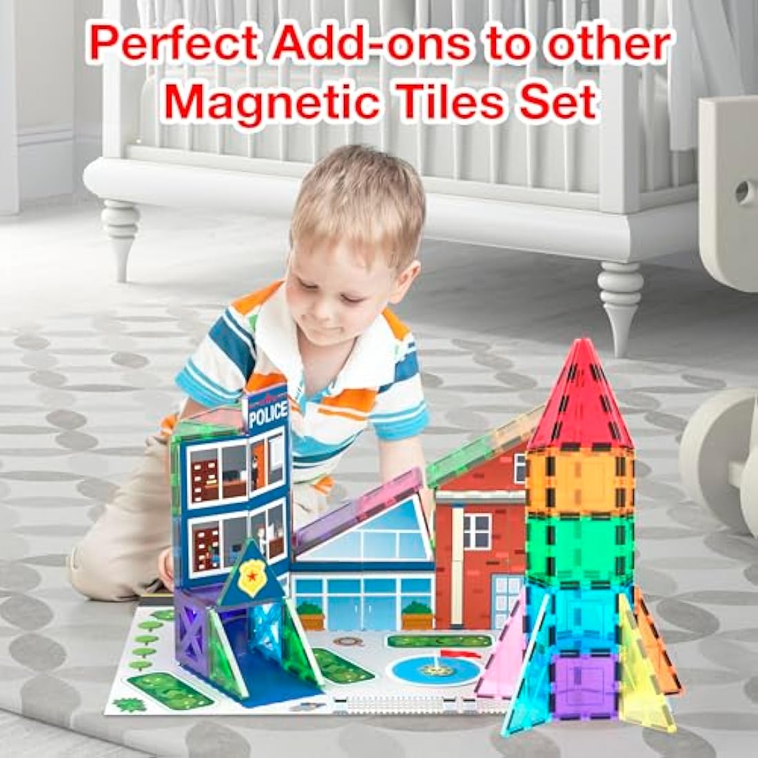 PicassoTiles Magnetic Building Block Rocket Booster Theme Set Magnet Construction Toy Educational Kit Engineering STEM Learning Playset Child Brain Development Stacking Blocks Playboard PT32