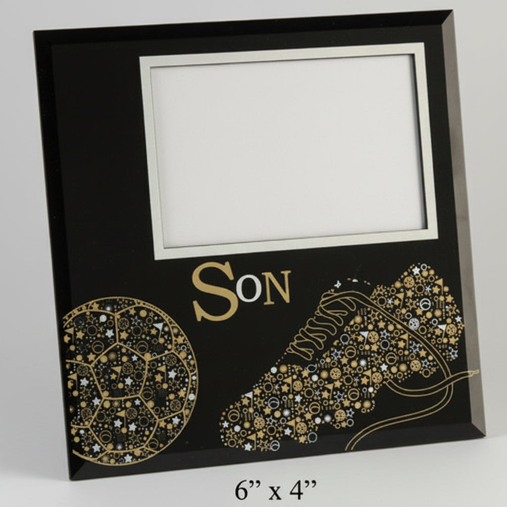 BLACK GLASS FRAME football son