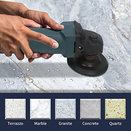 14PACK Diamond Polishing Pads with M14 Backer Pad, 100mm Wet Dry Stone Granite Tile Polish Pad Kit for Drill, Grinder, Polisher, 50-8000 Grit Sanding Pads for Concrete Marble Countertop Quartz