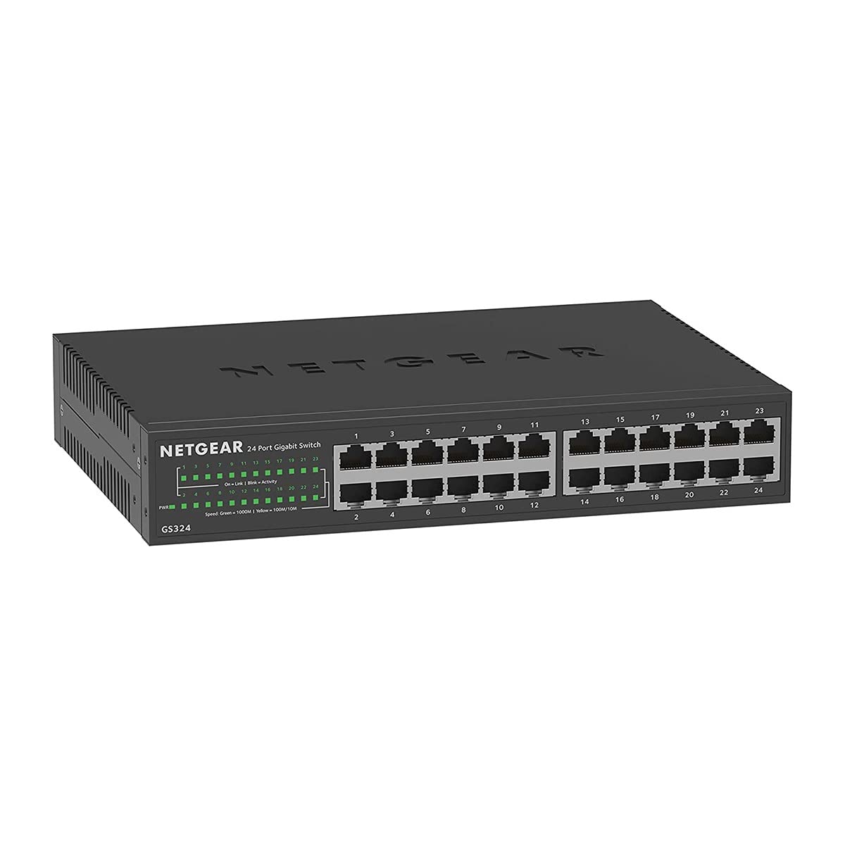 NETGEAR 24 Port Gigabit Network Switch GS324 - Ethernet Splitter - Ethernet Switch - Ethernet Hub - Plug-and-Play - Silent Operation - Desktop or Wall