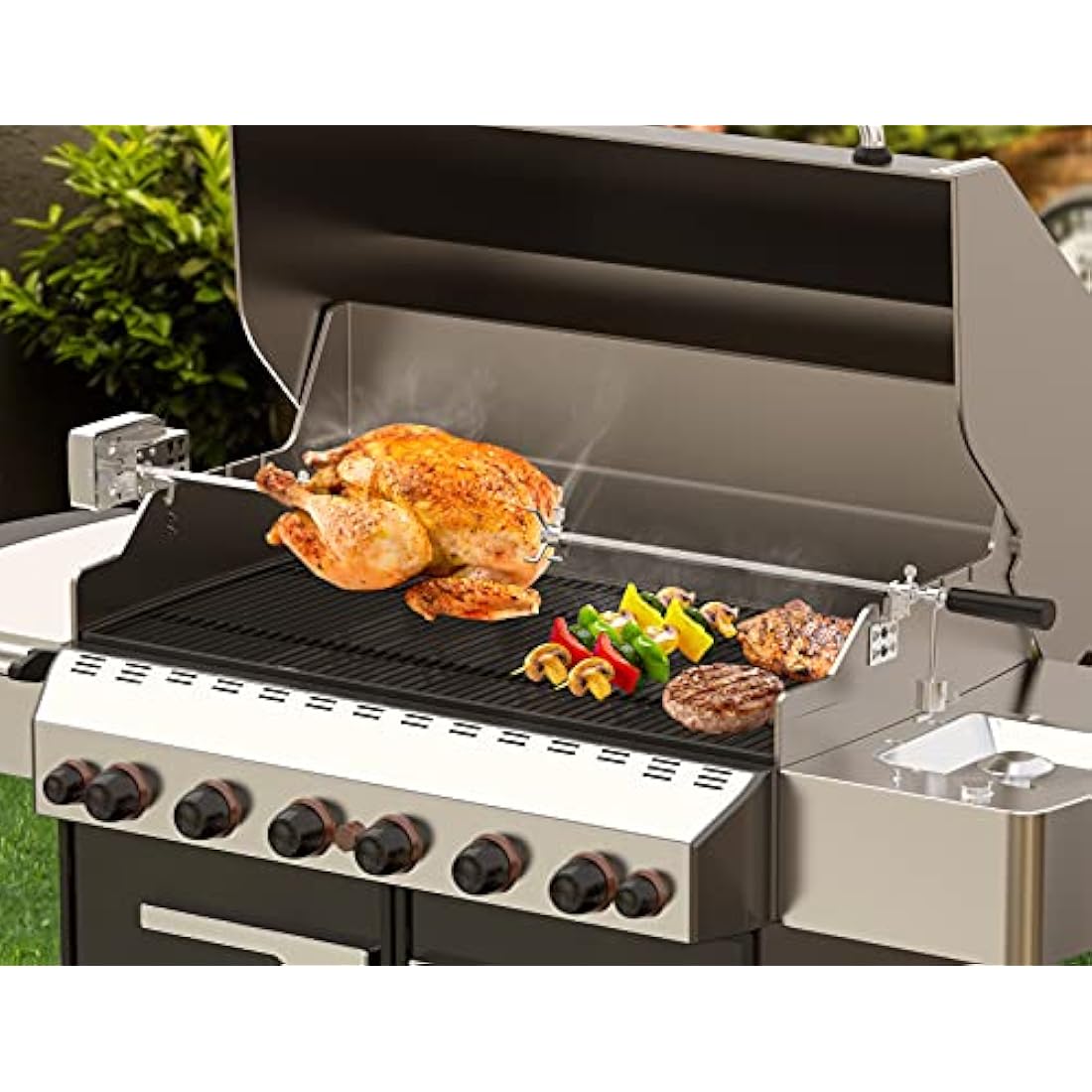 Onlyfire Universal Barbecue Grill Stainless Steel Rotisserie Motor Bracket Set