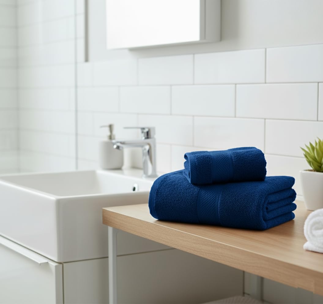 UK furniture Premium Jumbo Bath Sheets (90 x 150 cm-2 Pack) 100% Egyptian Cotton Super Absorbent Extra Large Bath Sheet Quick Dry Hotel Quality