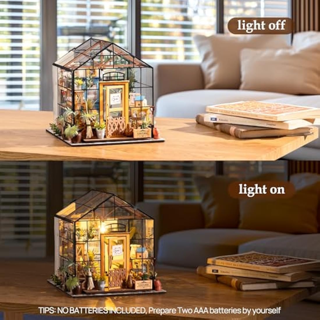 Rolife DIY Miniature Dollhouse Kit 1:24 Scale Wooden Greenhouse Mini House Furniture Women Girls Boys Gift Birthday Christmas Valentine