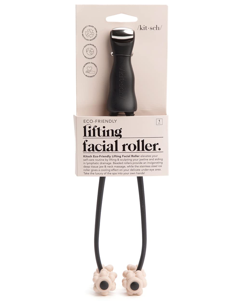 Kitsch Facial Lifting Roller for Wrinkles & Firming | 2-in-1 Eye & Face Massager Tool for Self-Care | Jawline Sculpting, Neck Lifting, and Skin