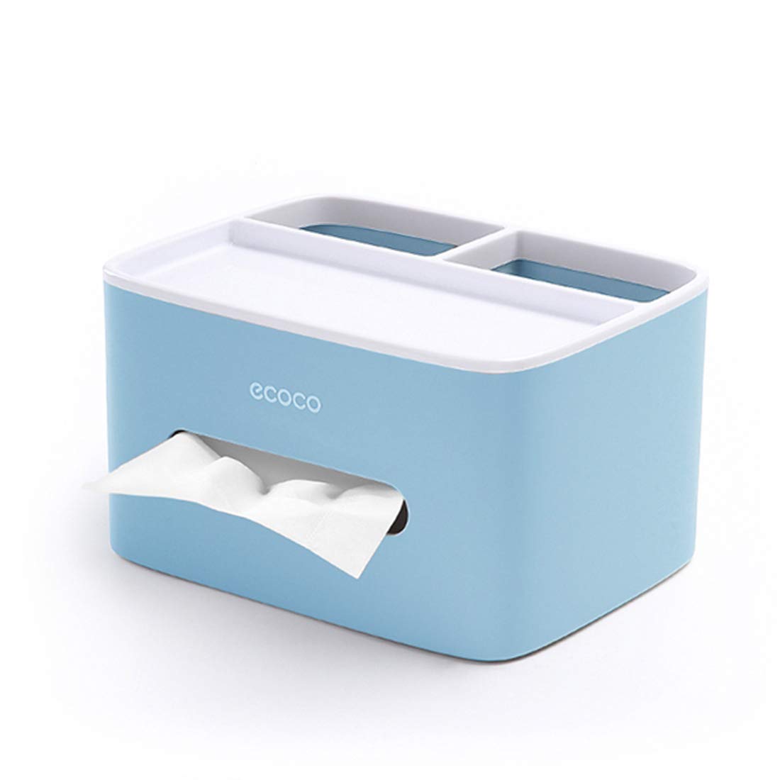 MHTECH Tissue Box, PVC Tissue Box, Multifunction Box, Pen Holder, Remote Control Holder, Tissue Holder, Storage Box, Cosmetic Tissue Box (pink) (blue)