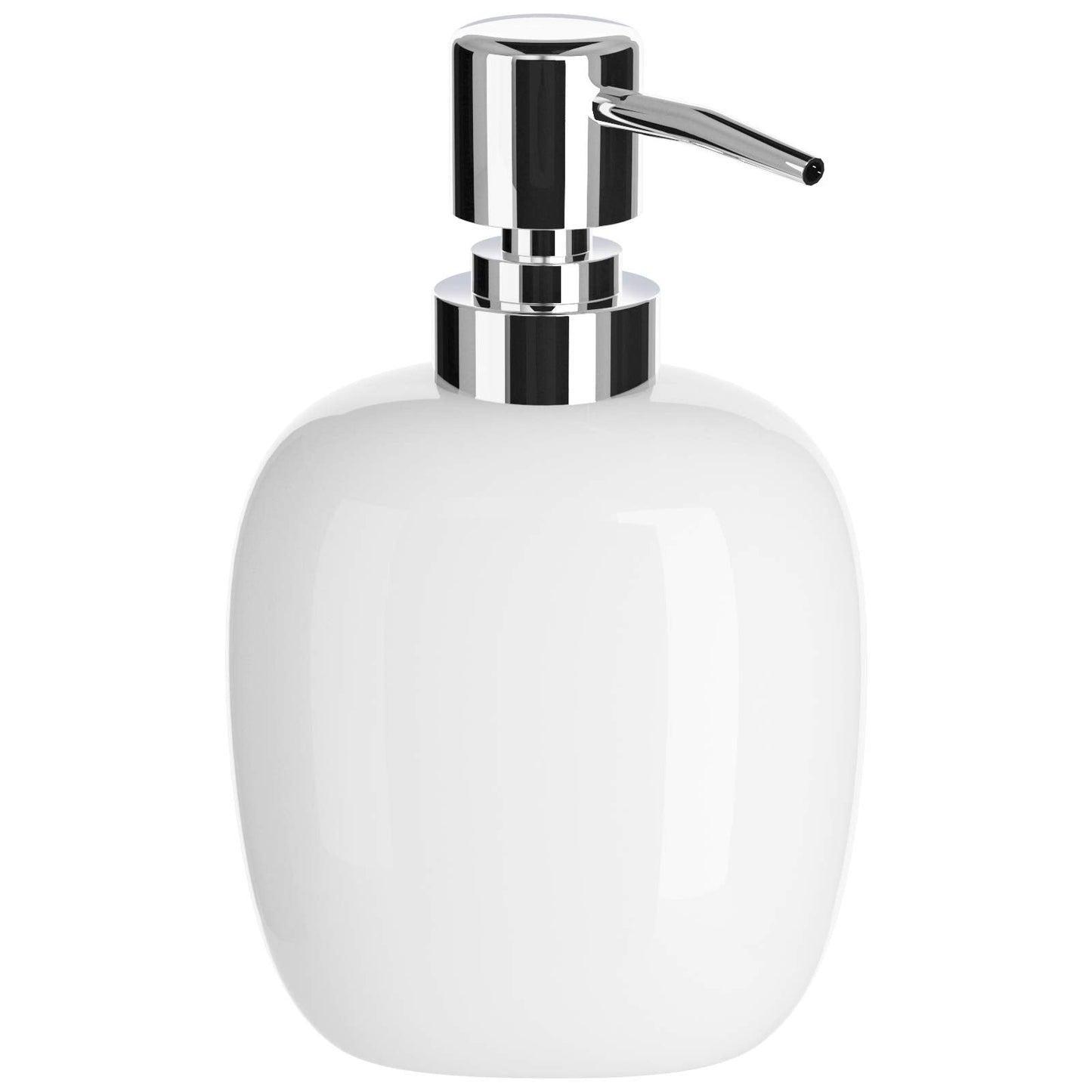 Nuscen White Ceramic Soap Dispenser - 450ml Square Hand Wash Pump for Luxurious Bathrooms, Kitchens, Hotels | Elegant Shampoo Lotion Bottle | Sleek