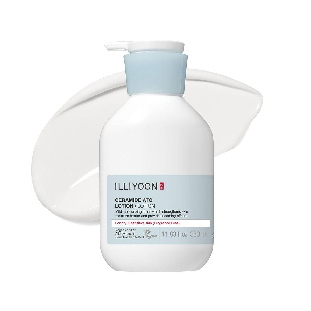 ILLIYOON Ceramide Ato Lotion 350ml(11.83fl.oz.) | Strengthening and restoring skin barrier with Soy Ceramide for Dry&Sensitive Skin | Gentle