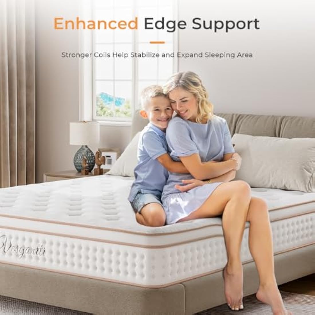 Vesgantti Single Mattress 3FT, 10.2 Inch Hybrid Mattress with Breathable Foam and Individually Pocket Spring - Edge Support & Motion Isolation, Medium Firm Mattress Single (90x190x26cm)