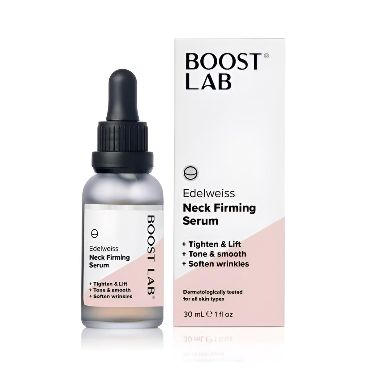 BOOST LAB Edelweiss Neck Firming Serum - Reduce Neck Wrinkles & Neck Ageing - Lifts & Smooths Crepe-Like, Sagging Skin - Paraben Free, Sulphate Free,