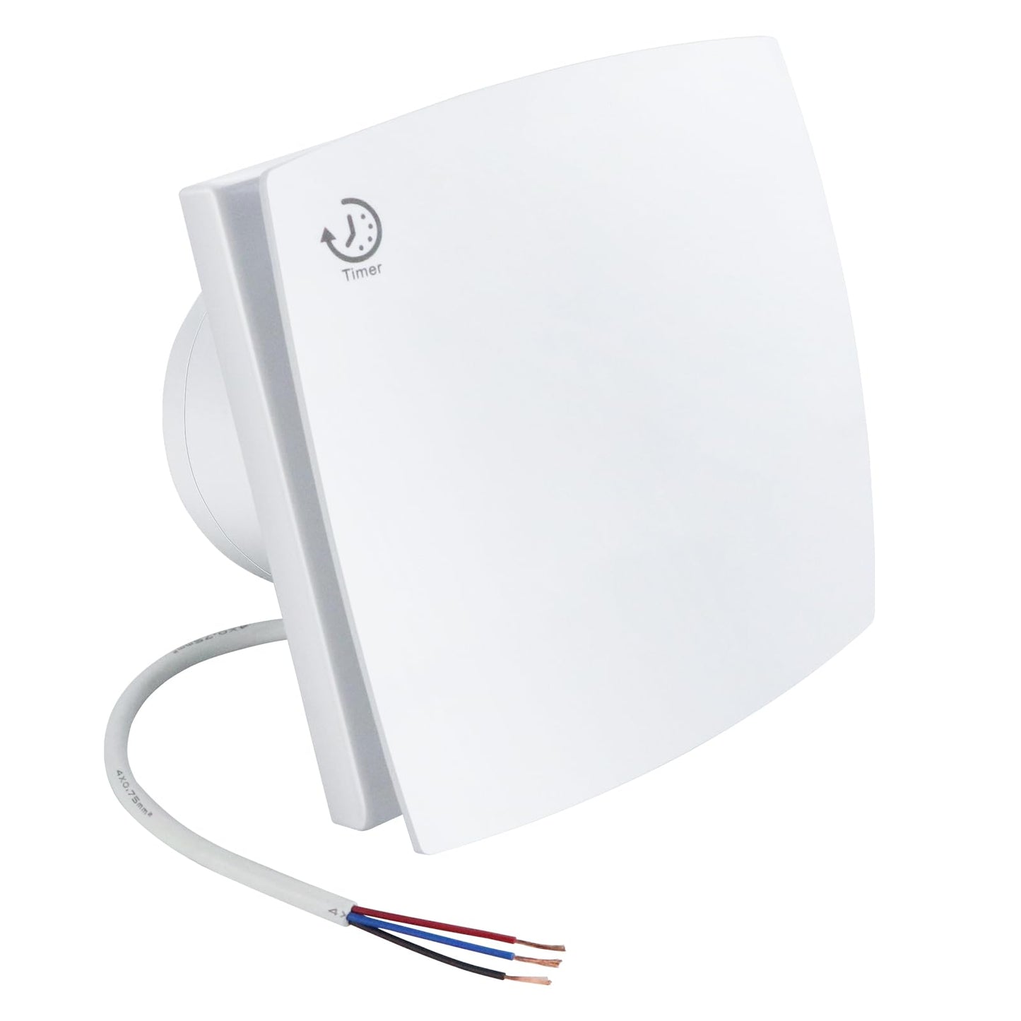 Extractor Fan 4? 100mm Bathroom Toilet Kitchen Silent Extractor Fan with Timer - 95m?/h 30dB Wall Mounted Ventilator with Modern Front Panel
