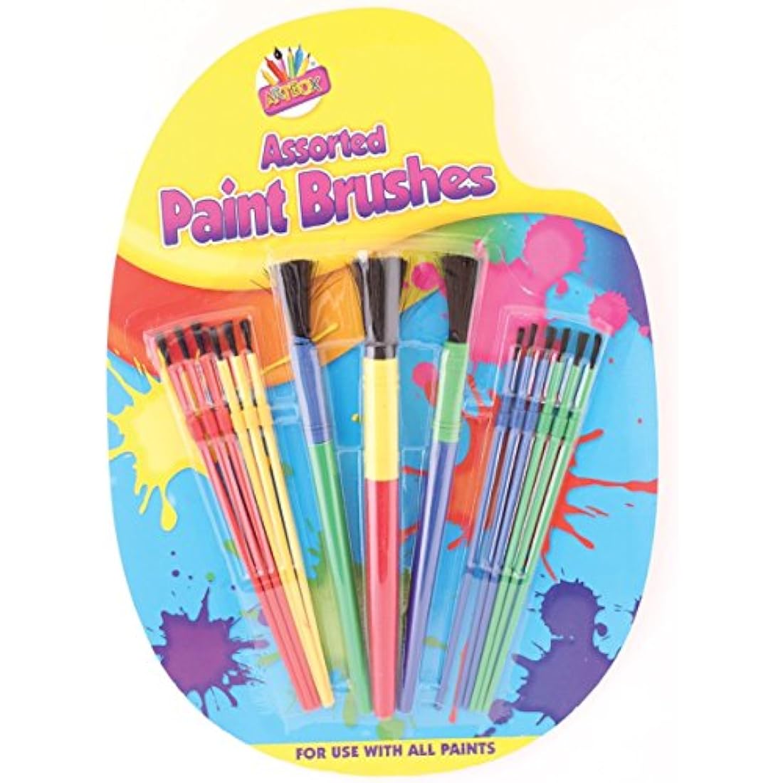 ARTBOX 3X Plastic Paint Brush - Assorted Colour (Pack of 15)