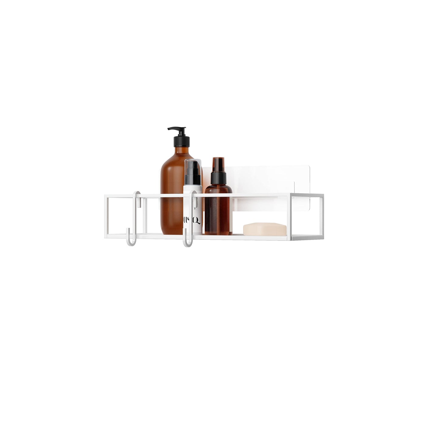 Umbra Cubiko Shower Bins, No Drilling Required, Set of 2, White