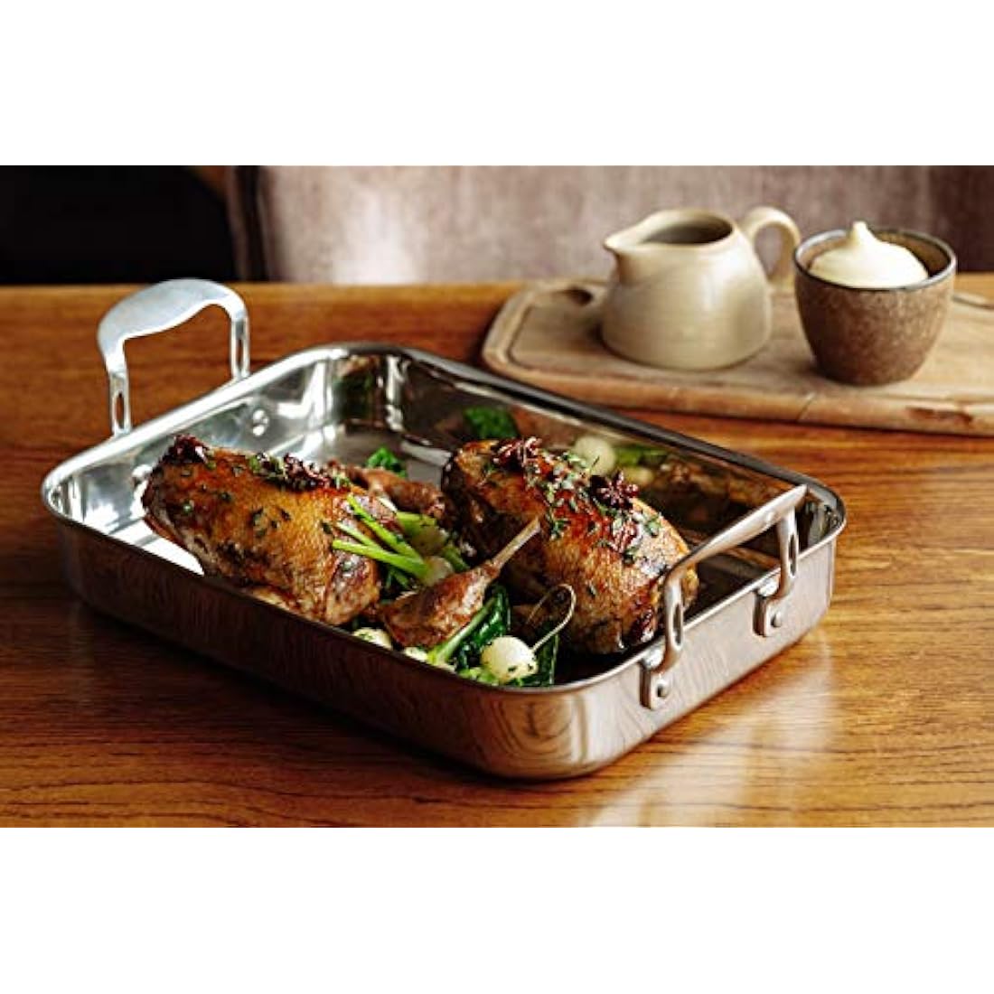 ProWare Stainless Steel Tri-Ply 35cm Roasting Pan Induction Compatible