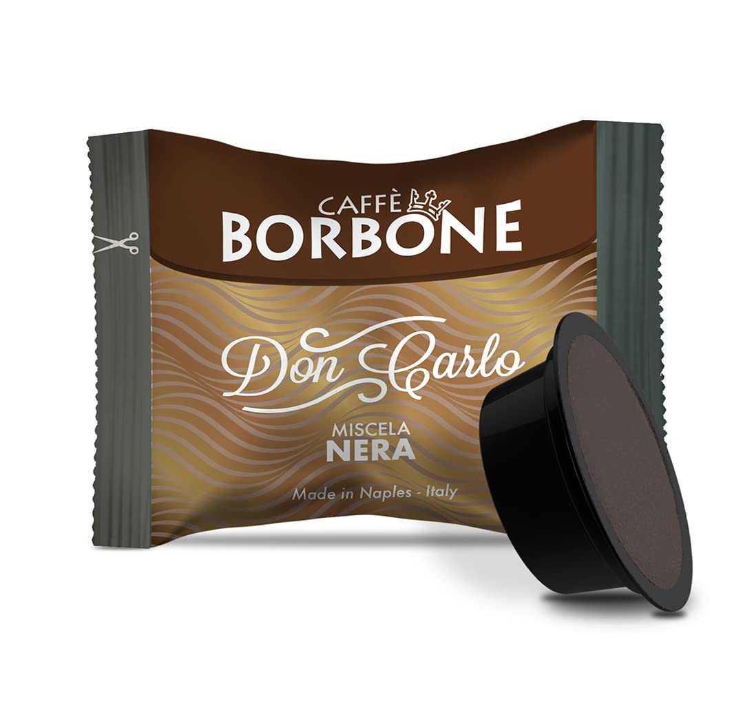 Caff? Borbone Don Carlo, Black Coffee Blend - 100 Capsules - Compatible with Lavazza?* A Modo Mio?* coffee machines for domestic use