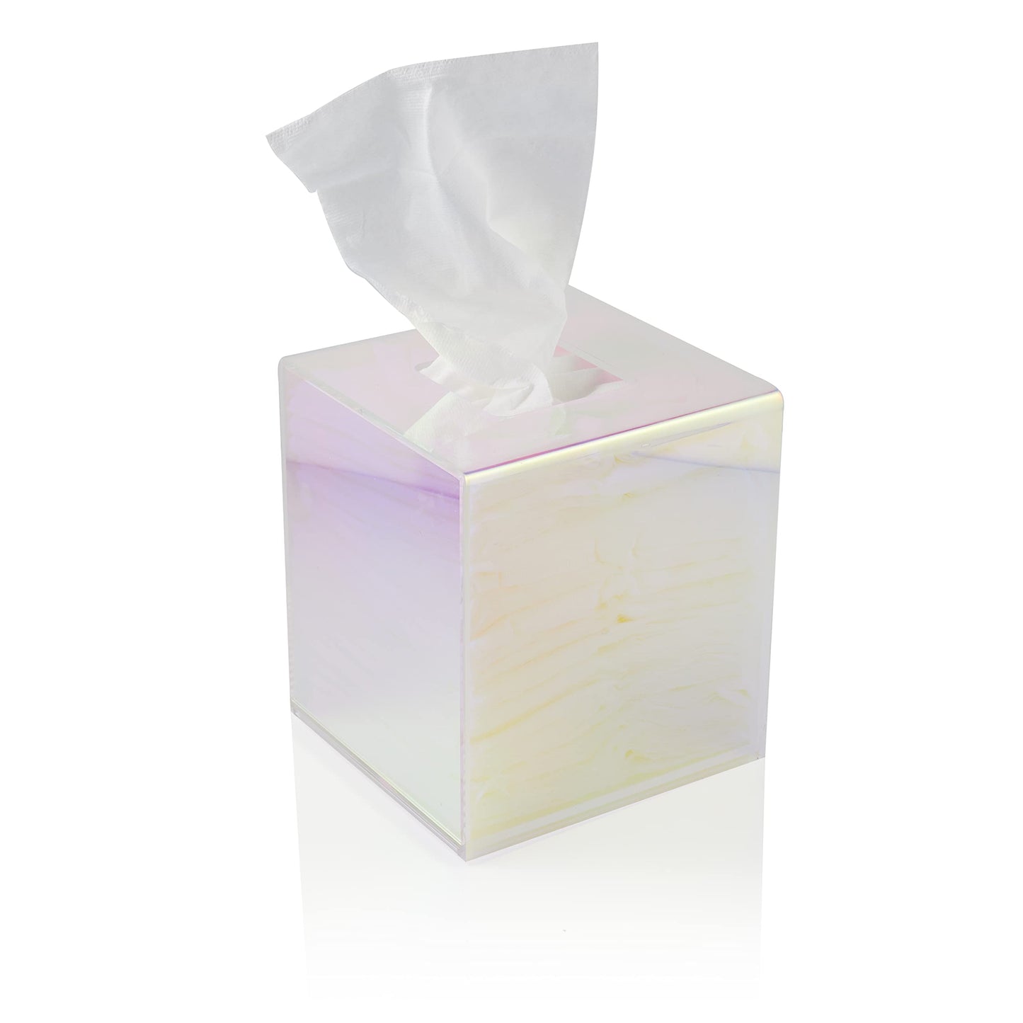 Acrylic Tissue Box Holder, Clear Dispenser for Facial Tissues, Napkins, and Dryer Sheets. Perfect for Bathrooms, Desks, Countertops, Vanities,