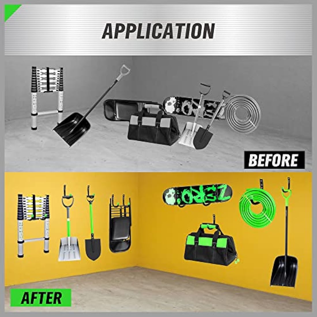 SWANLAKE Heavy Duty Garage Storage Utility Hooks, Utility Hooks for Garage Wall,Color Black (6pcs)-H12CM*L8.9CM
