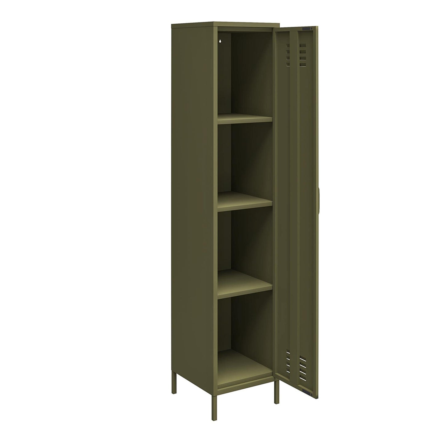 DHP Furniture Bradford Single Metal Storage Cabinet Olive Green