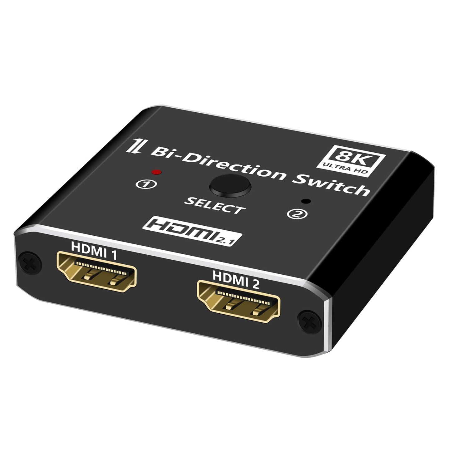 HDMI 2.1 Switch, 8K@60Hz 4K@120Hz HDMI Switcher 2 in 1 Out/1 in 2 Out Aluminum, HDR 3D Dolby Vision Atmos VRR HDMI2.1 High-Speed 48Gbps for PS5/PS4,