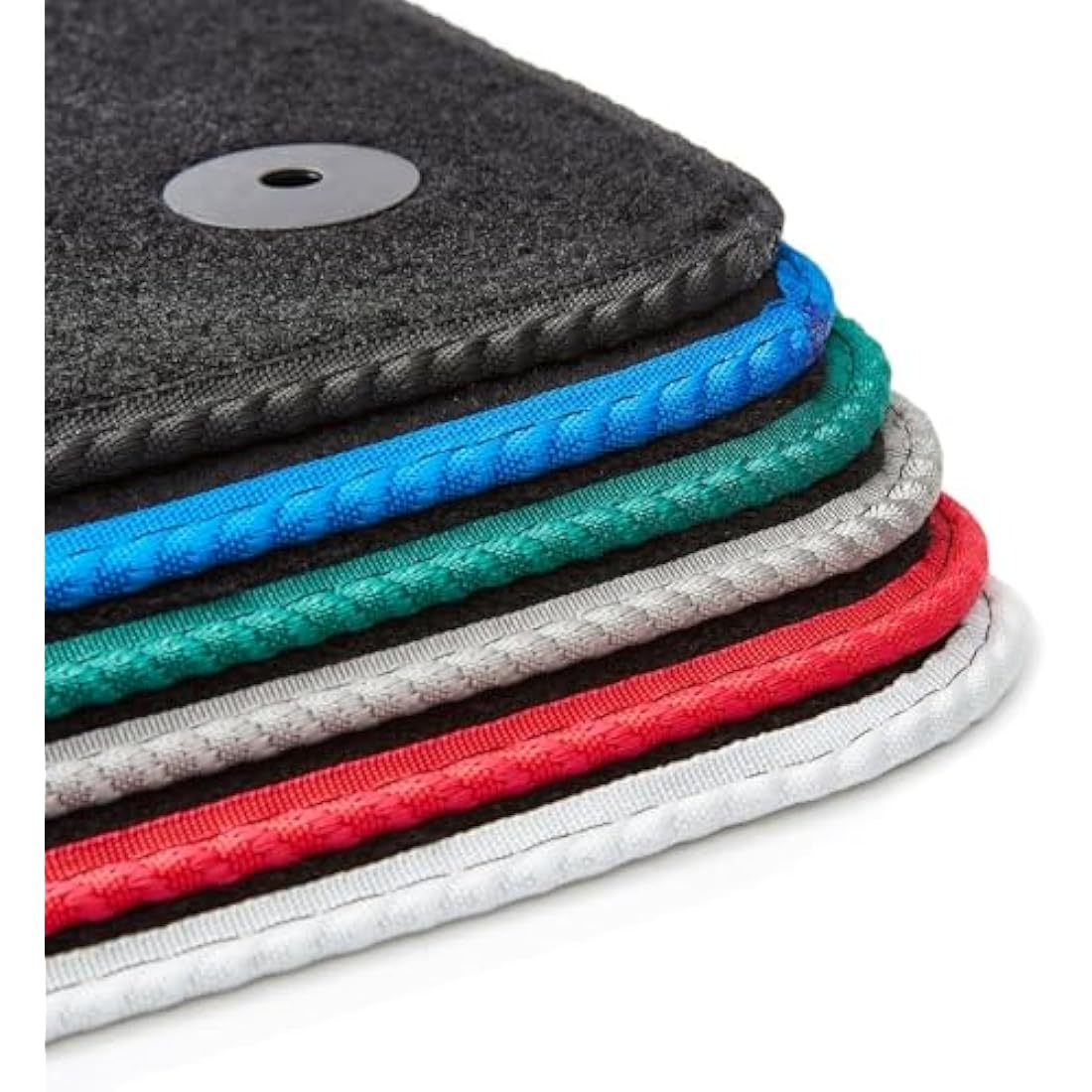 GCM - Car Floor Mats for VW ID Buzz MPV 2022+(2 Piece Front &1 Piece Rear) Full Floor Protection - Anti Slip Car Mat with Clips Easy to Clean Car Carpet for All-Weather- (Black Edging, Carpet)