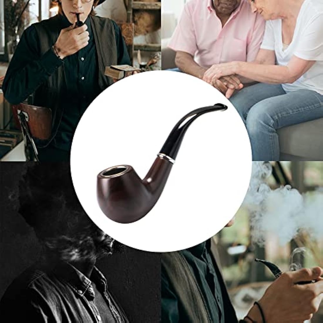 UseeShine Tobacco pipe, handmade wooden Smoking pipe, Cigarettes Cigar Pipes perfect beginner pipe,gift set