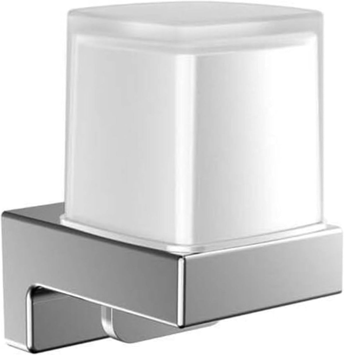 Emco cue Liquid Soap Dispenser with Crystal Glass Cup, Metal, Chrome, Normal