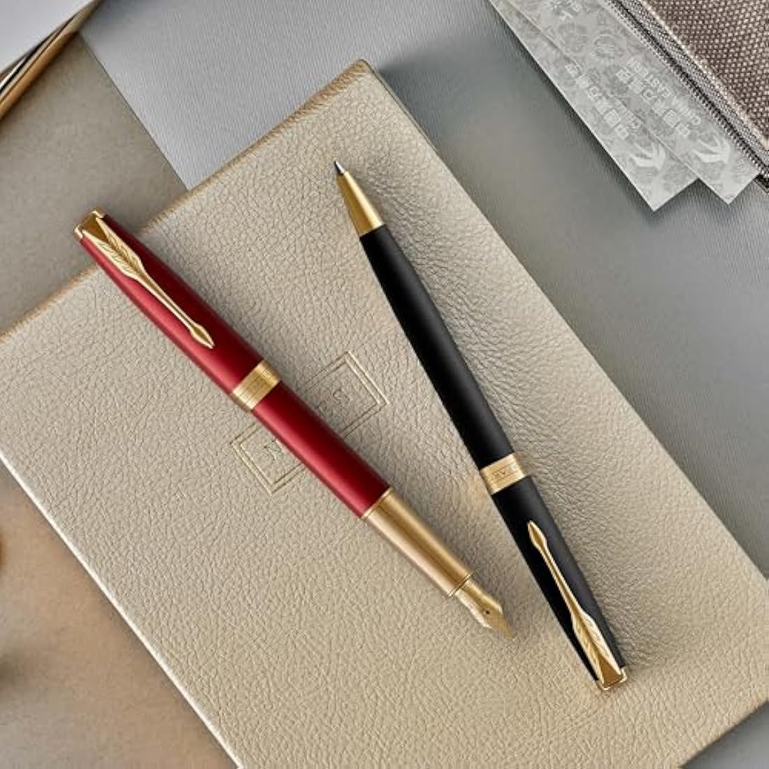 Parker Sonnet Ballpoint Pen | Matte Black Lacquer with Palladium Trim | Medium Point Black Ink | Gift Box